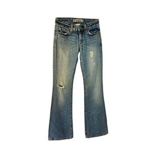 Gap Curvy Boot Cut Jean Y2K Women Sz 1R / Jr 24 x32 Low Rise Distress Light Wash